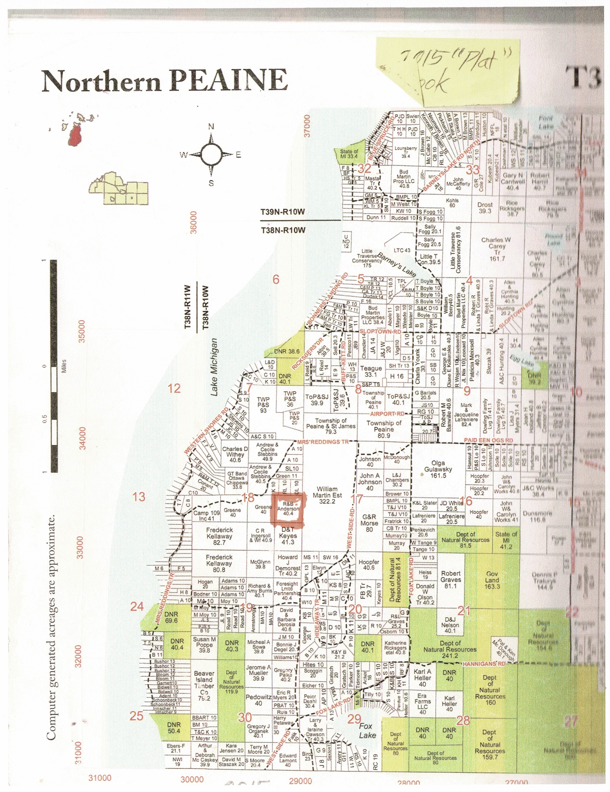 Anderson Plat Anderson – 40 Acres Sec 18 T38N R10W – Walter’s Road (Pvt)