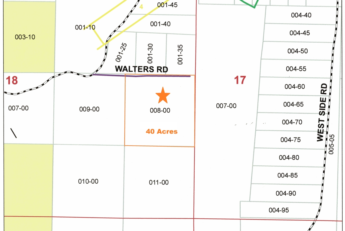 Anderson –  40 Acres Sec 18 T38N R10W – Walter’s Road (Pvt)