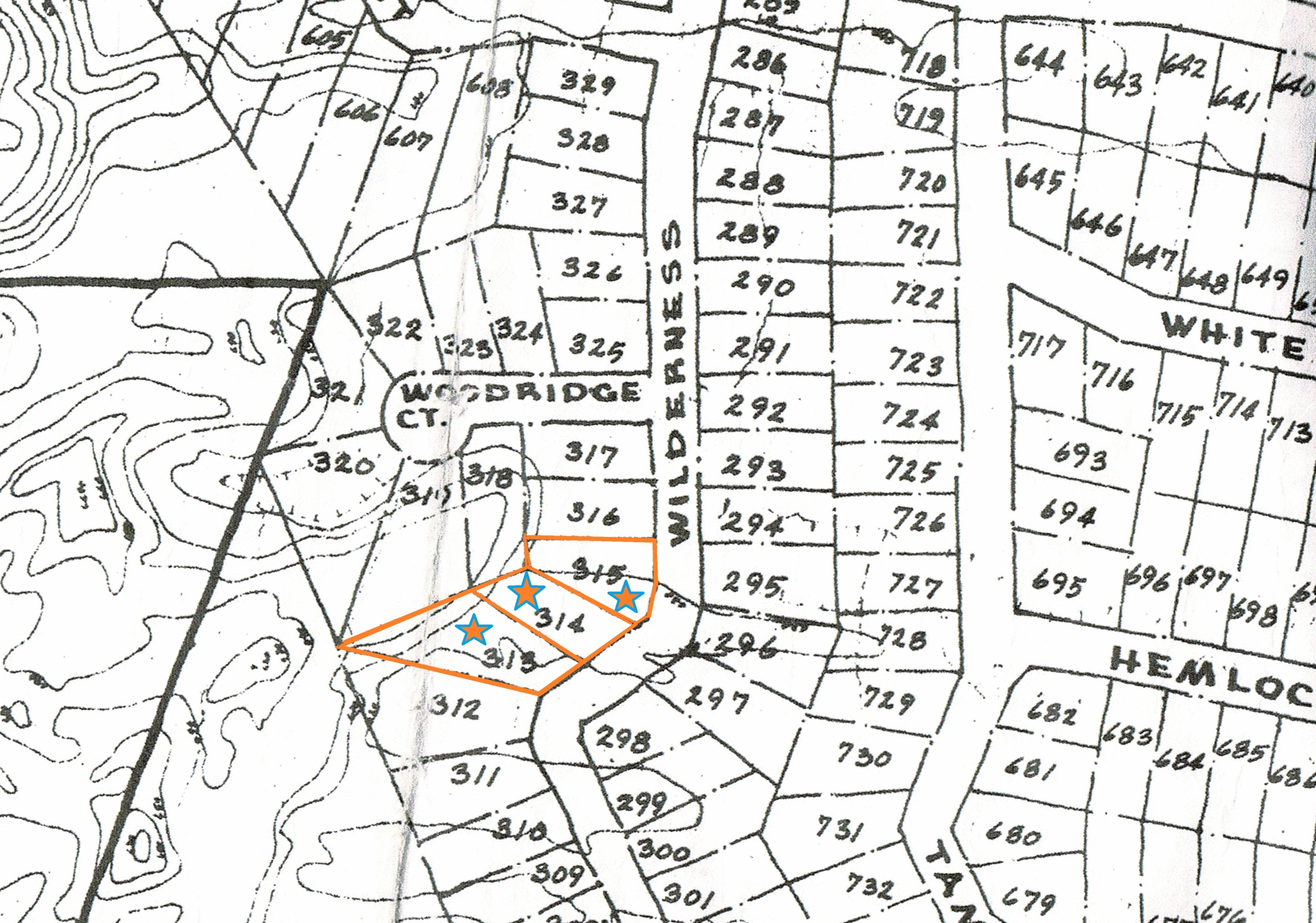 The Edge Investments topo map Wilderness Ct. – PSJ lots – 313, 314, and 315